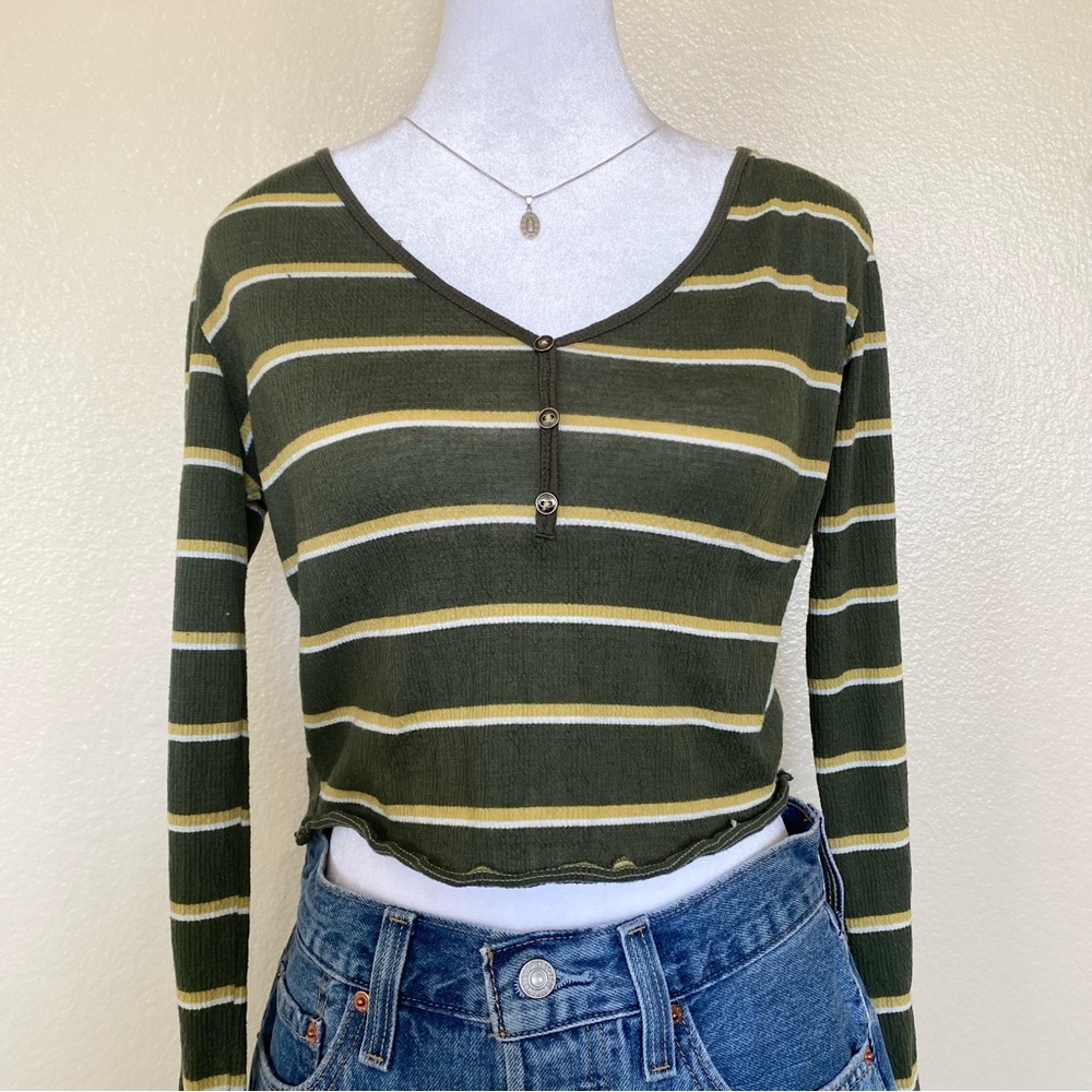 PacSun striped henley long sleeve